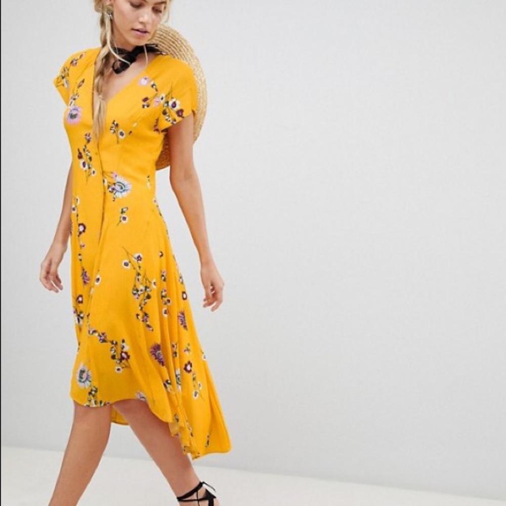 Free People Lost in You Floral Maxi Dress Hi Low - Picture 2 of 8